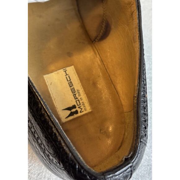 Moreschi Black Adriano Peccary Ostrich Leg Brogues Oxfords Size 14